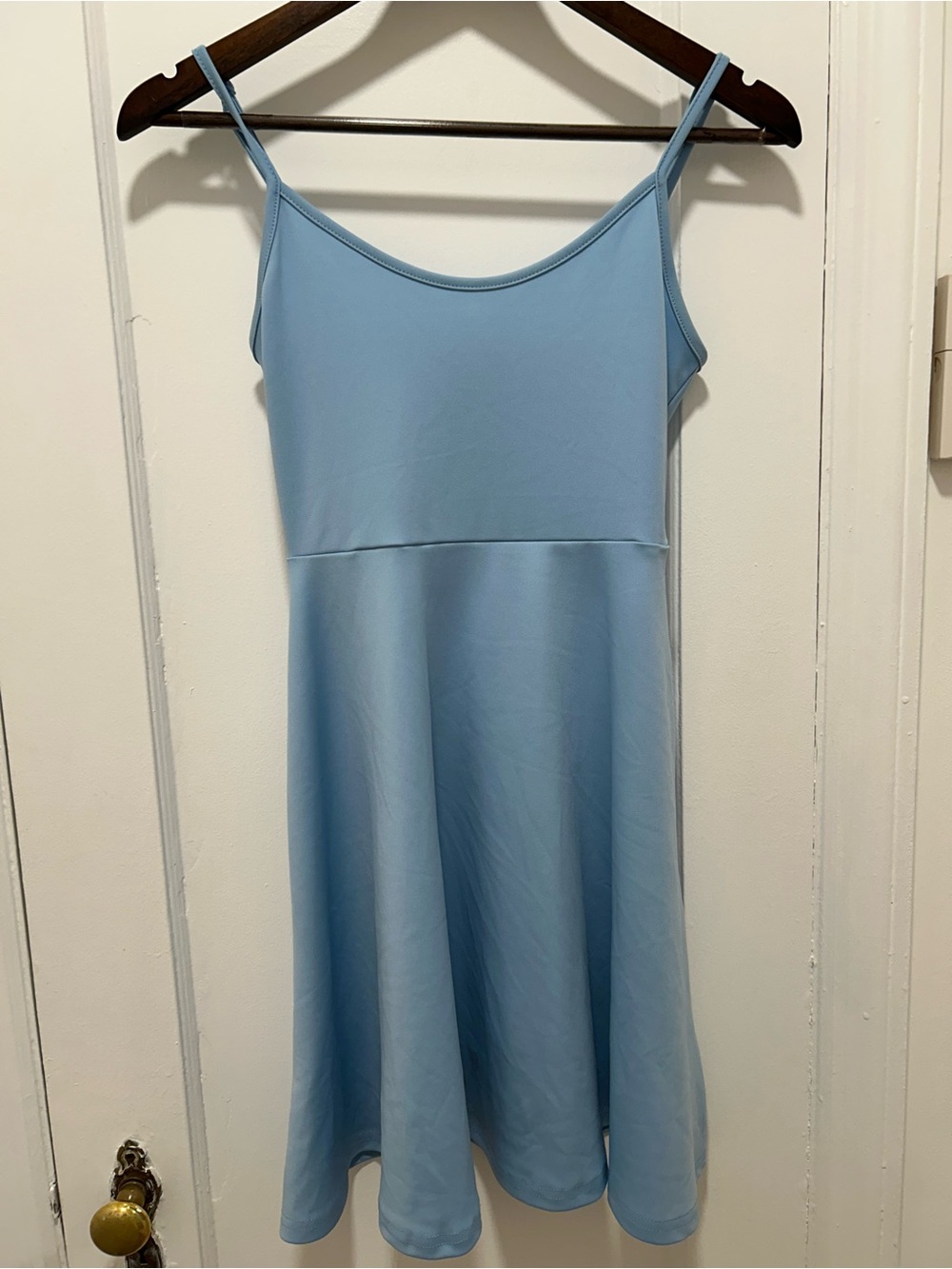 SHEIN Light Blue Spaghetti Strap Swing Dress